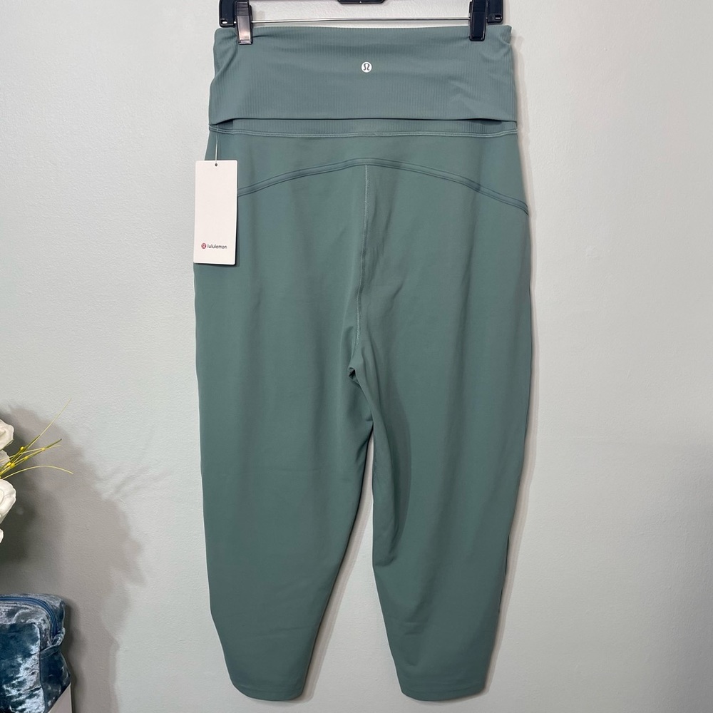 Lululemon Align Super High Rise Rib Waist Crop Pant Tidewater Teal 8 Nwt - Picture 6 of 12